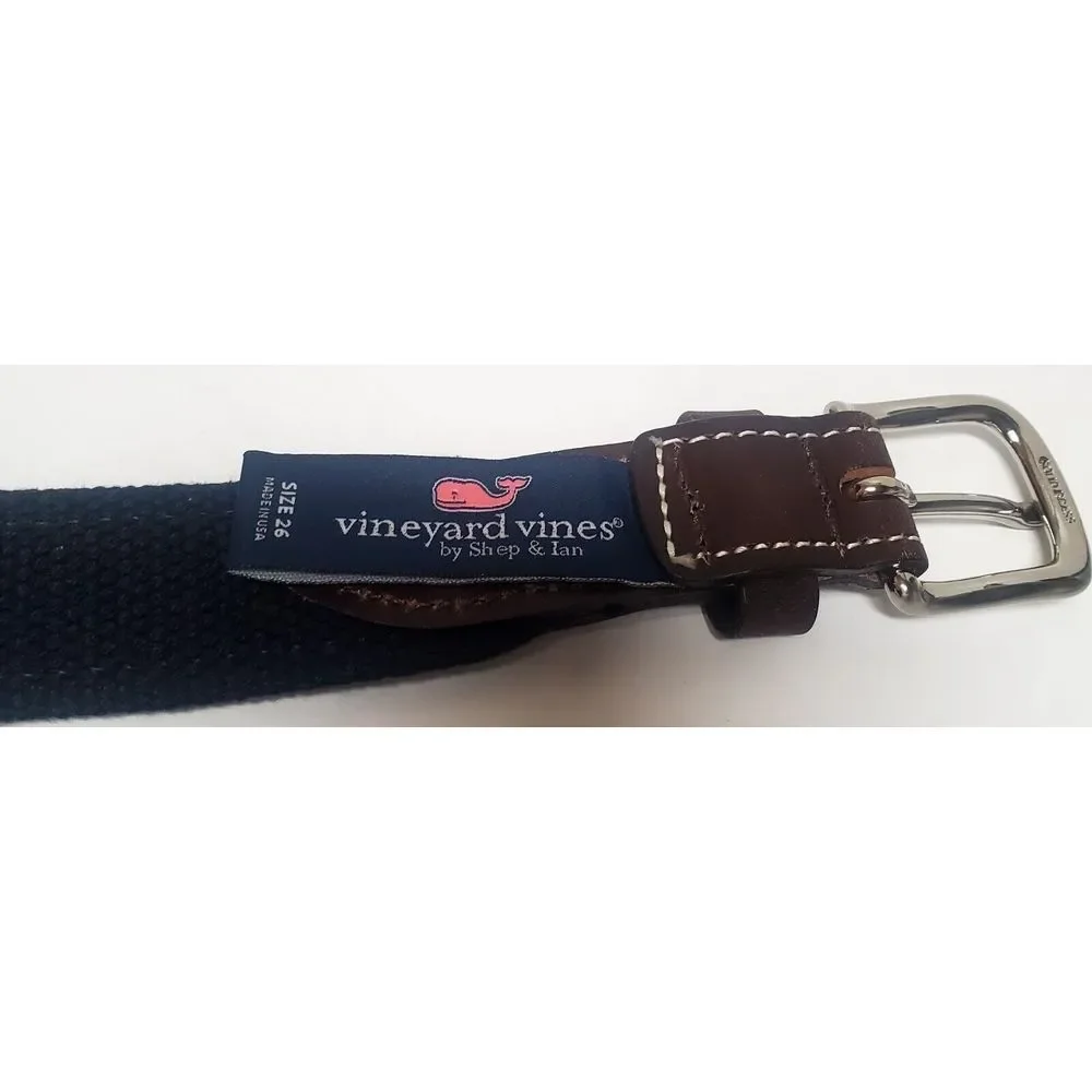 Vineyard Vines Belt 26 Little Red Truck Christmas Tree Yellow Print Snow Leather